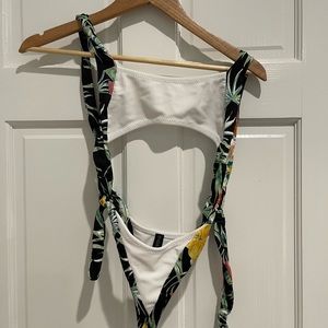 Indah Caper Printed One Piece in Tropical White